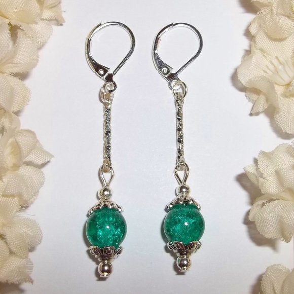 wvluckygirl Jewelry - Teal Green Earrings Long Set Handmade NWT 5195